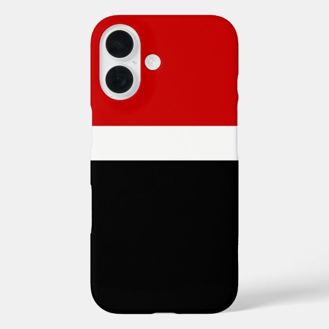 Coques Case-Mate iPhone Style de bloc de couleur noir rouge (Verso)