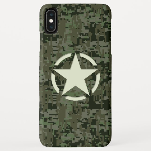 Coques Case-Mate iPhone Style de camouflage numérique de la balise étoile (Dos)