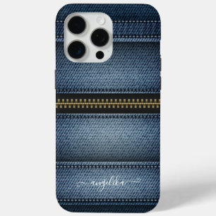 Coque Case-Mate iPhone Style de jeans en denim avec coutures et fermeture