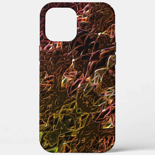 Coques Case-Mate iPhone Style de miroir de néon marron clair avec des lign (Verso)