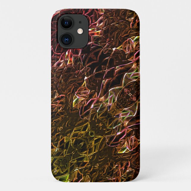 Coques Case-Mate iPhone Style de miroir de néon marron clair avec des lign (Dos)