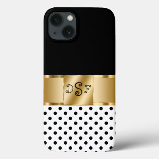 iPhone 13 Case Style de monogramme élégant