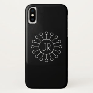 Case-Mate iPhone Case Style de monogramme vintage cool Noir & Blanc