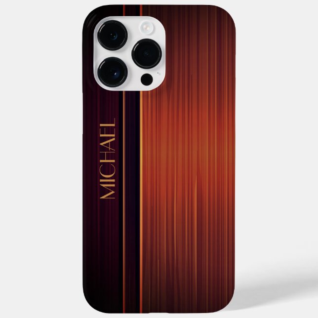 Coques Case-Mate iPhone Style de nom personnalisé en texture d'acajou (Verso)