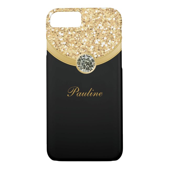 Coques Case-Mate iPhone Style de parties scintillantes de monogramme (Dos)