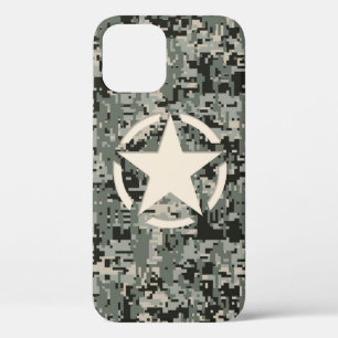 Coque Case-Mate iPhone Style de pochoir étoile Camouflage numérique kaki