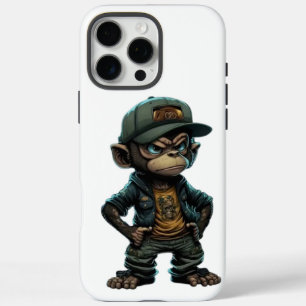 Coque iPhone 16 Pro Max Style de rue singe Attitude urbaine