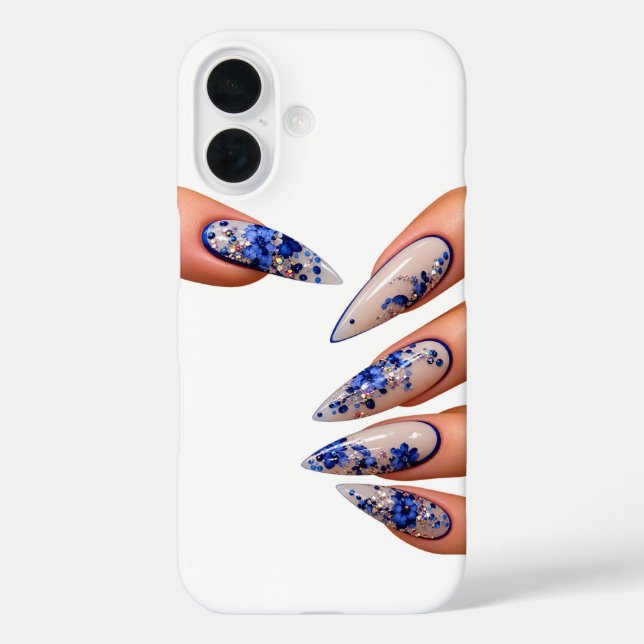 Coques Case-Mate iPhone Style d'ongles bleu (Verso)