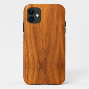Coque iPhone 11 Style en bois de grain de placage de teck