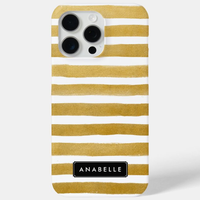 Coques Case-Mate iPhone Style Faux Gold Stripes (Verso)