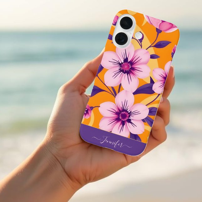 Coques Case-Mate iPhone Style Floral Dopamine Été Vibrant (Vibrant Summer Floral-Dopamine Style-Personalize iPhone Case)