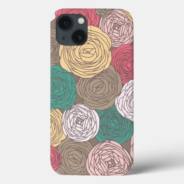 Coques Case-Mate iPhone Style floral élégant. Fleur brillant (Verso)