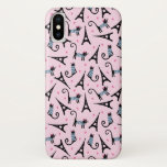 Coques Pour iPhone Style Français Chat Habillé Avec Motif Tour Eiffel<br><div class="desc">Chat à la française avec béret et grenouille rayée avec la Tour Eiffel. | © et ® Bigstock® - Tous droits réservés.</div>