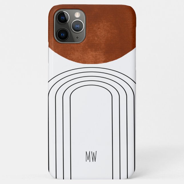 Coques Case-Mate iPhone Style géométrique de milieu de siècle moderne Mono (Dos)