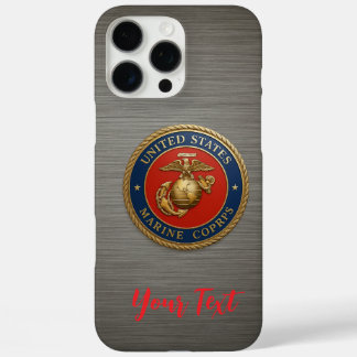 Coque iPhone 16 Pro Max Style métallique brossé USMC EGA