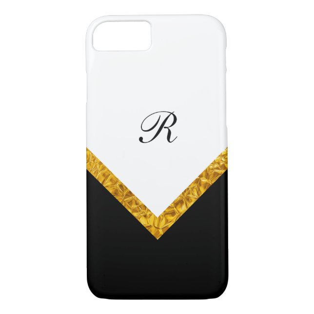 Coques Case-Mate iPhone Style moderne chic de monogramme (Dos)