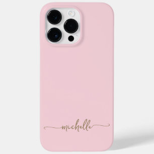 Coque Case-Mate iPhone Style moderne Girly Blush Pink Gold Nom Script