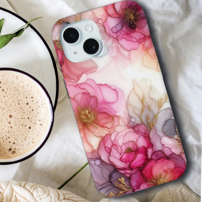 Coques Case-Mate iPhone Style moderne rose fille | Aquarelle florale (Créateur téléchargé)