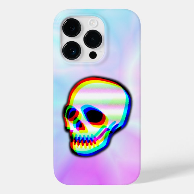 Coques Case-Mate iPhone Style néon illustration crâne sur arrière - plan p (Verso)