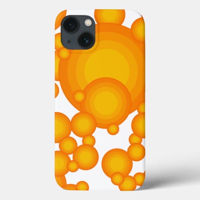 Coques Case-Mate iPhone Style Oranger 70s cercles comme des bulles (Verso)