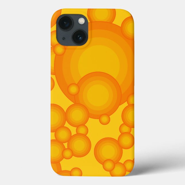Coques Case-Mate iPhone Style Oranger 70s cercles comme des bulles Case-Ma (Verso)