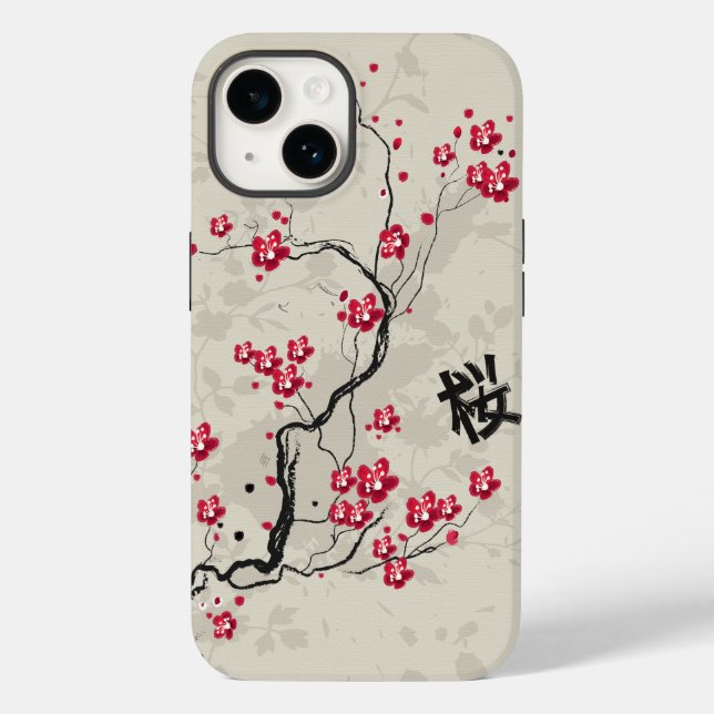 Coques Case-Mate iPhone Style oriental cool Sakura Cherry Blossom Art (Verso)