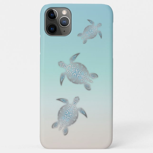 Coques Case-Mate iPhone Style Plage Tortues Argent | Côtier (Dos)