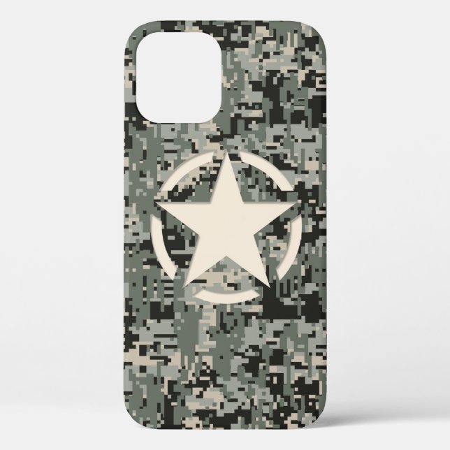 Coques Case-Mate iPhone Style stylo étoile Camouflage numérique kaki (Verso)