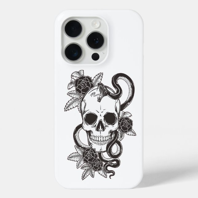 Coques Case-Mate iPhone Style tatouage serpents noirs Imprimer étanche (Verso)