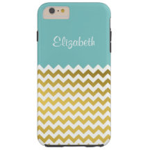 Style Turquoise, Blanc et Or Chevron personnalisé