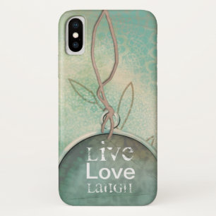 Case-Mate iPhone Case Style vintage Faux Lace Live, Amour, Rire