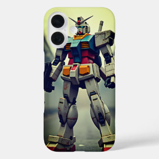 Coque Pour iPhone 16 Style vintage Gundam robot boîtier de téléphone po