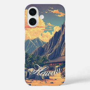 Coque Pour iPhone 16 Style vintage Hawaiian Travel Honolulu Mid-Pacific