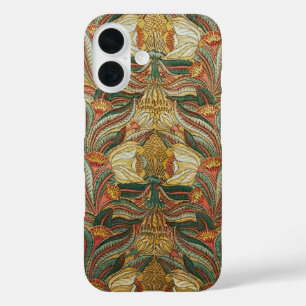 Coque Pour iPhone 16 Style William Morris Rose Vert Botanique