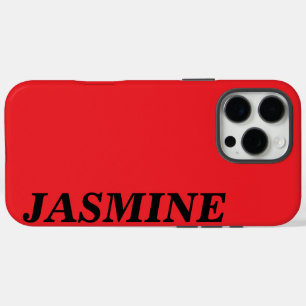 COQUE iPhone 16 PRO MAX STYLISÉ MODERNE NOM PERSONNALISÉ COULEUR ROUGE CLA