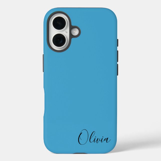 Coques Case-Mate iPhone Stylish Blue Personalized Name  (Verso)