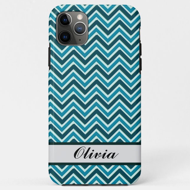 Coques Case-Mate iPhone Stylish Chevron Wave Blue, Teal, Green (Dos)