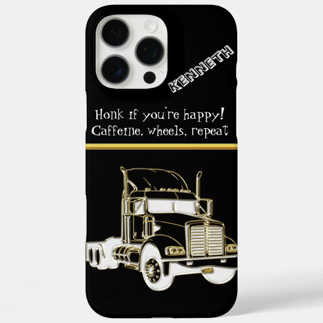 Coques Case-Mate iPhone Stylish Gold Semi-Truck Graphic (Verso)