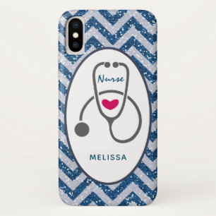 Case-Mate iPhone Case Stylish Gray Nursing Stethoscope Illustration