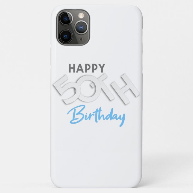 Coques Case-Mate iPhone Stylish Happy 50th Birthday Typographie (Dos)