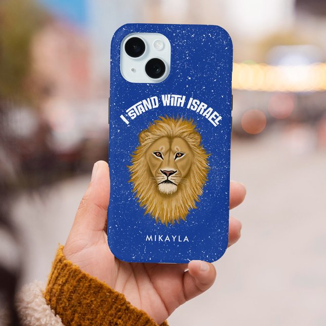 Coques Case-Mate iPhone Stylish Repose Avec Israël. Lion de Juda | Bleu (Créateur téléchargé)