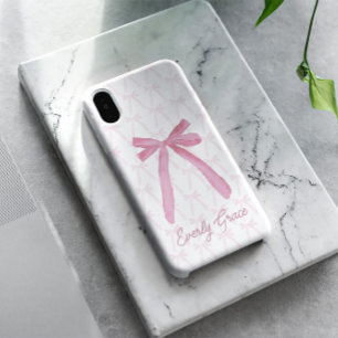 Coque Pour iPhone 16 Stylish rose esthétique arcs de ruban personnalisé