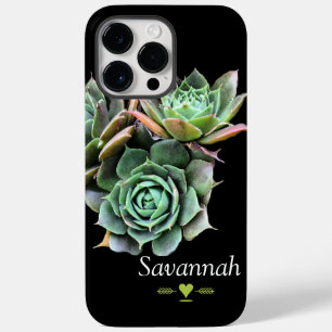 Coques Pour iPhone Succulent floral sur Noir i