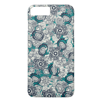 Coque iPhone 8 Plus/7 Plus succulentes bleu indigo