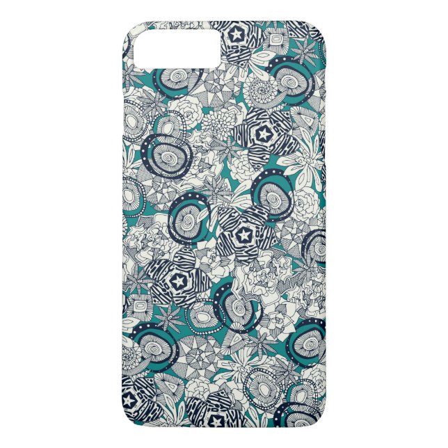 Coques Case-Mate iPhone succulentes bleu indigo (Dos)