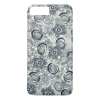 Coque iPhone 7 Plus succulentes ivoire indigo