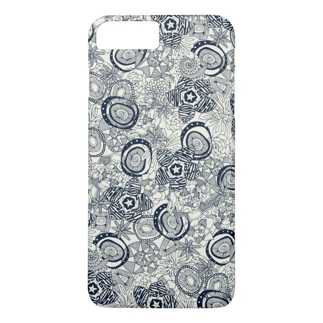 Coques Case-Mate iPhone succulentes ivoire indigo (Dos)
