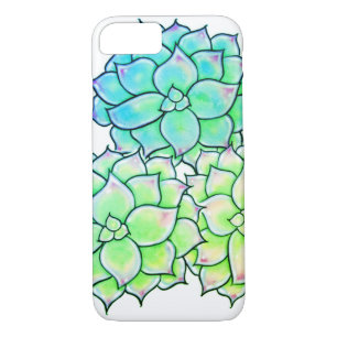 Coque iPhone 7 Succulents colorés, cactus désert fleurs florales