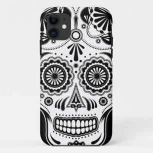 Coque iPhone 11 Sucrez le jour d'art de crâne du cas iPhone5 mort