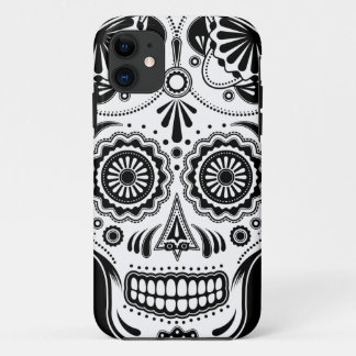 Coque iPhone 11 Sucrez le jour d'art de crâne du cas iPhone5 mort